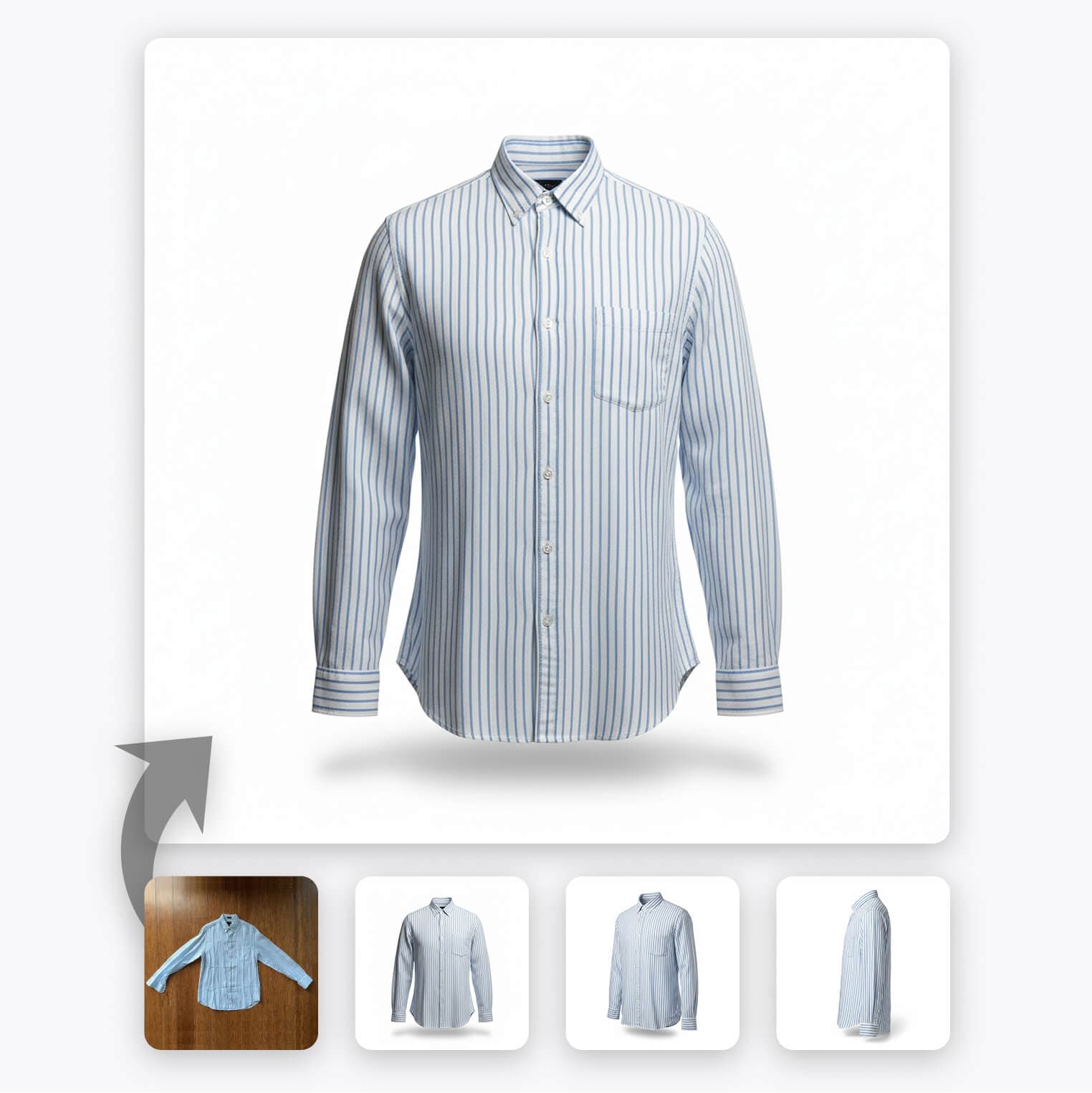 Ghost mannequin slide: front view of a garment rendered with studio-quality lighting on a clean background.