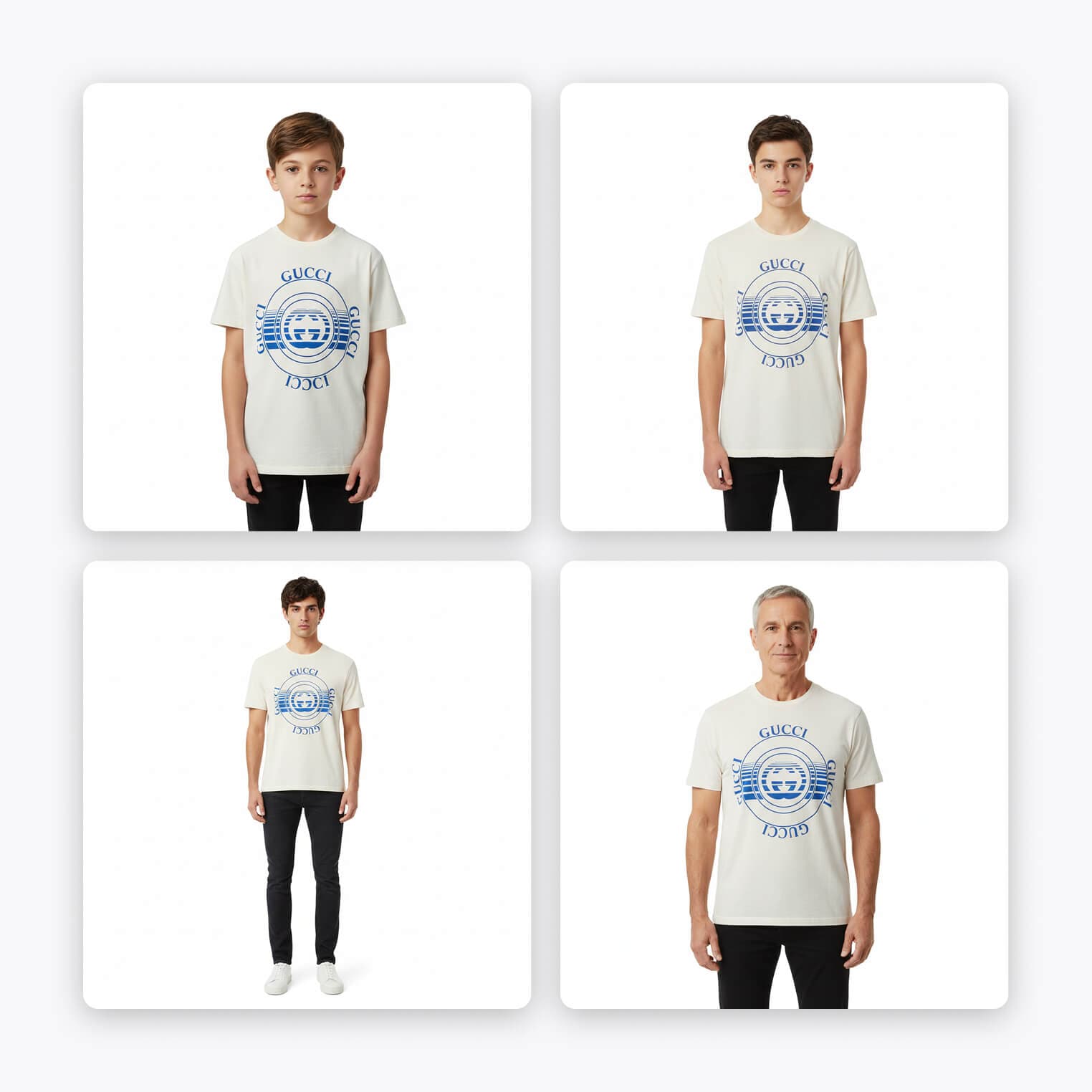 AI on-model photo: garment placed on a representative model to help shoppers visualize fit.