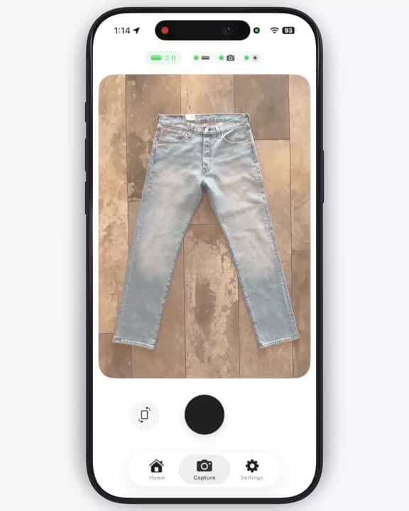 Size AI capture guide demo video showing professional garment measurement